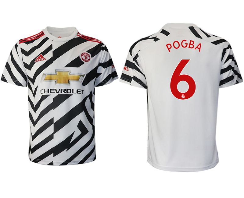Men 2020-2021 club Manchester United away aaa version #6 white Soccer Jerseys->manchester united jersey->Soccer Club Jersey